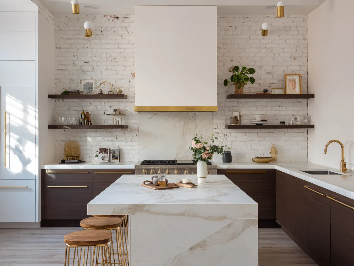 modern kitchen with terracotta tones