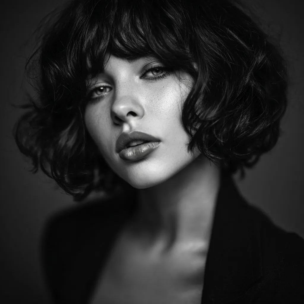 Rich wavy short hair inspired by Italian glamour