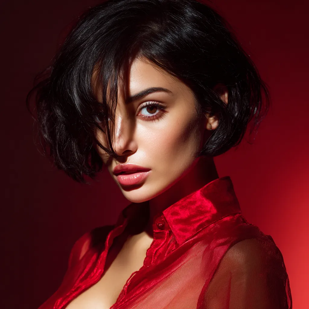 Classic voluminous Italian bob hairstyle on a gorgeous woman