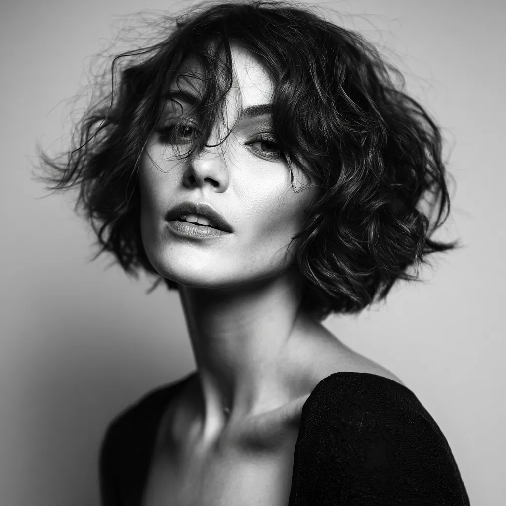 Effortless wavy Italian bobs that exude wealth