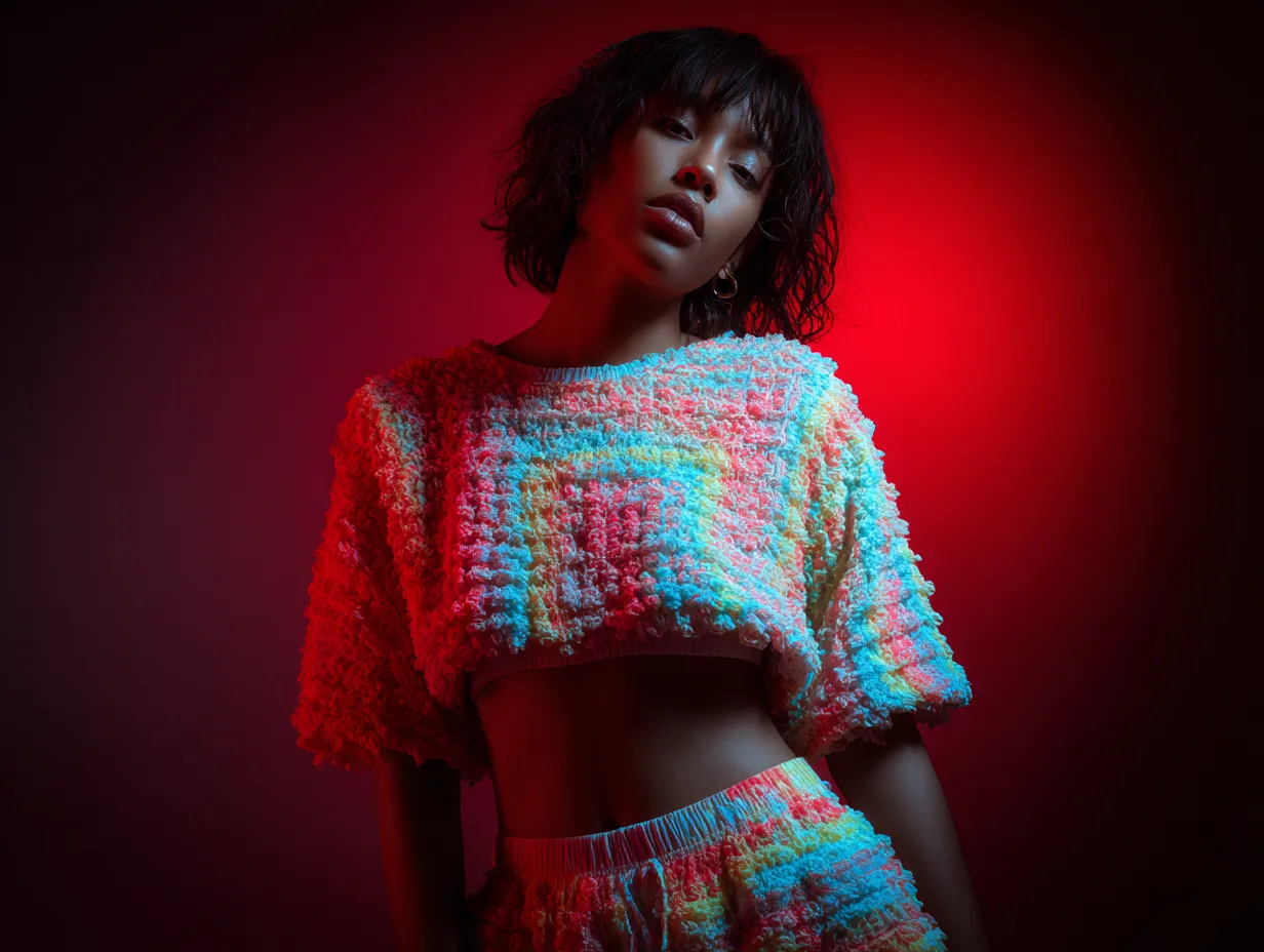 Sleek everyday street style combining bright extravagant garments