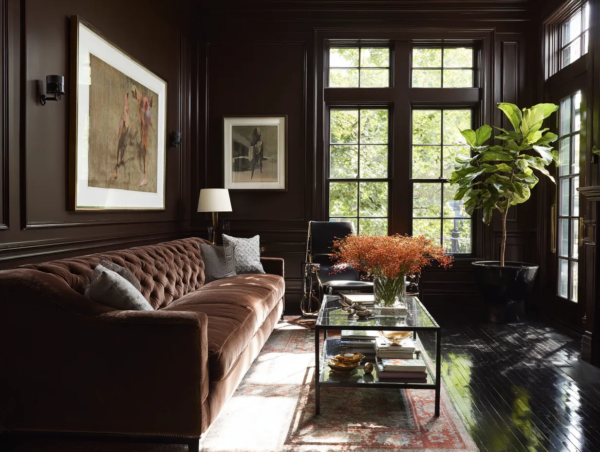 High contrast bright decor using deeply saturated earth tones.