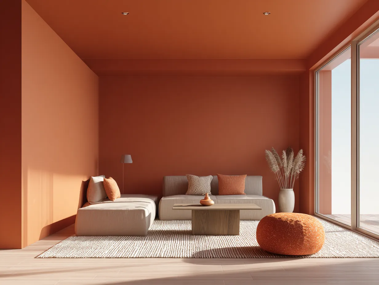 Muted paint applied to walls and ceilings for a cohesive look
