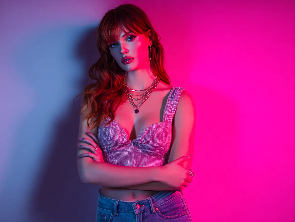 High contrast studio styling of wide pants