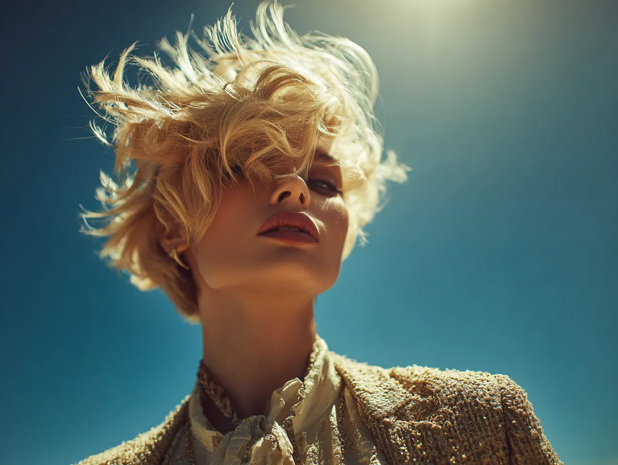 Sharp high-contrast image of a modern hairstyle