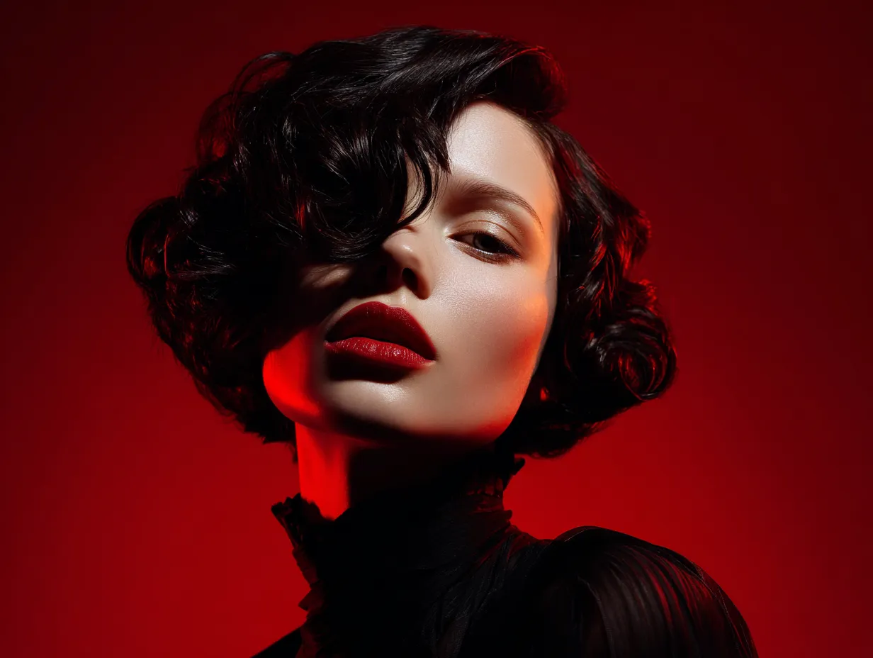 Modern interpretation of the Baroque bob with high volume