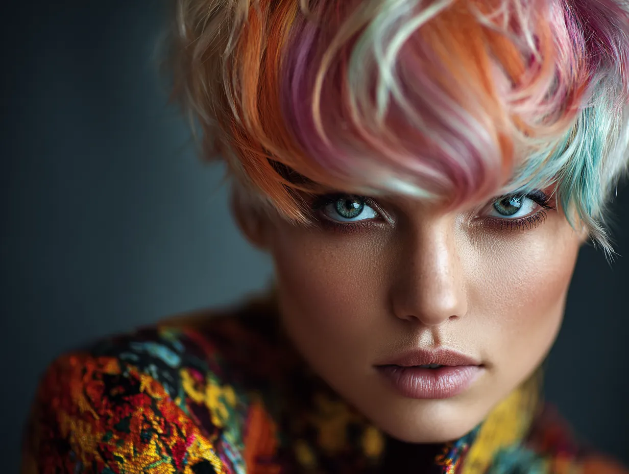 Opulent short haircut featuring deep waves and shine