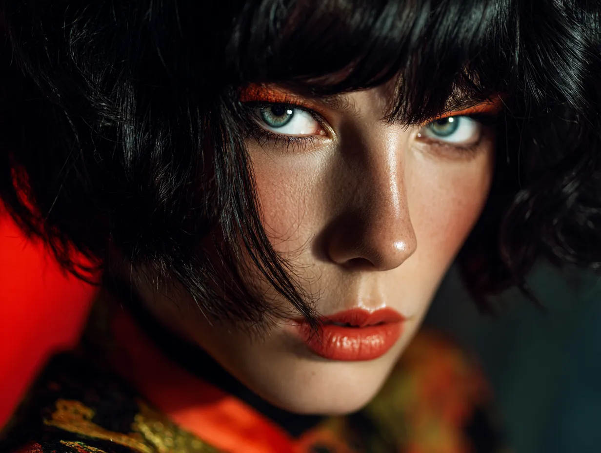 Close-up of a sexy model with an architectural bob