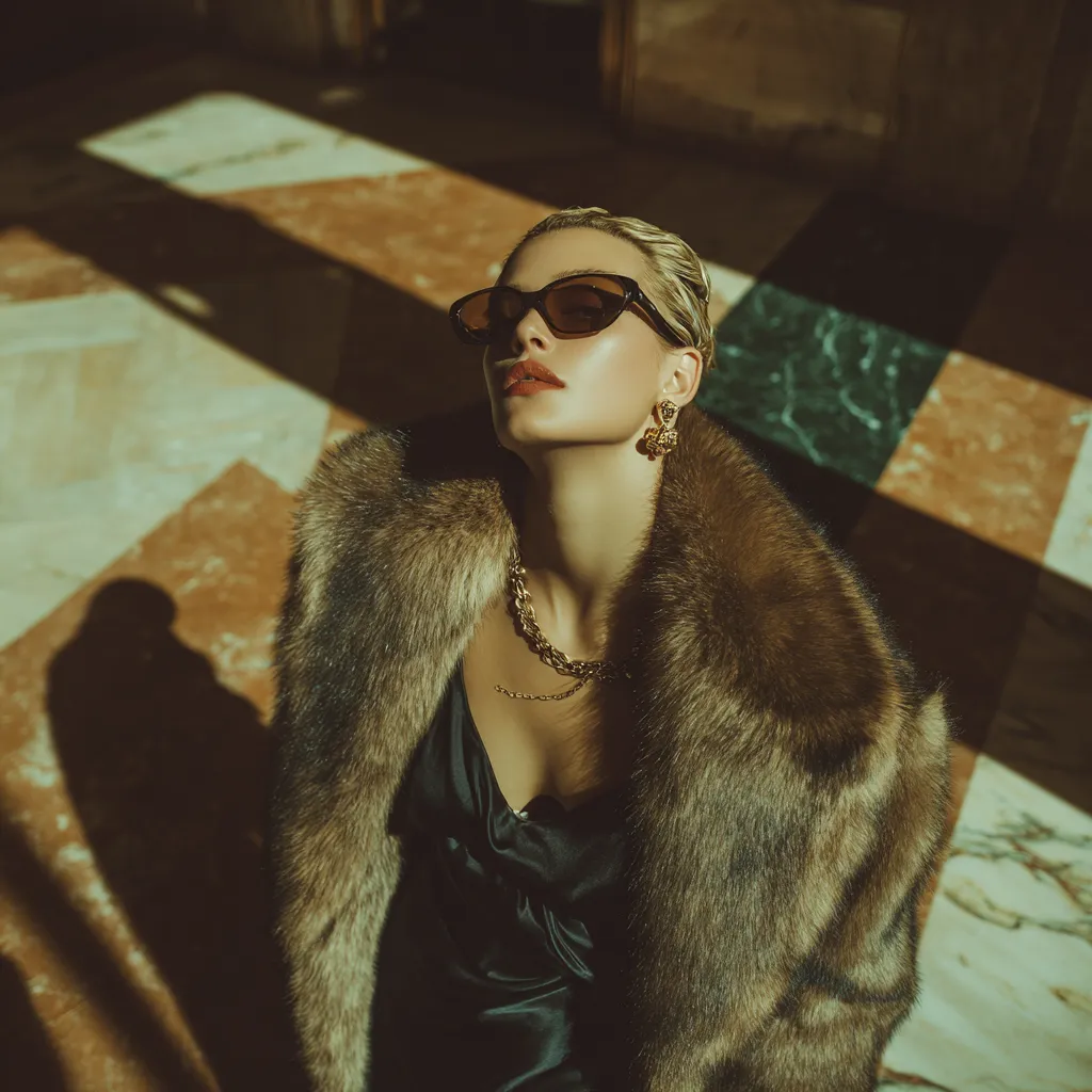 Bold mafia chic magazine editorial pose