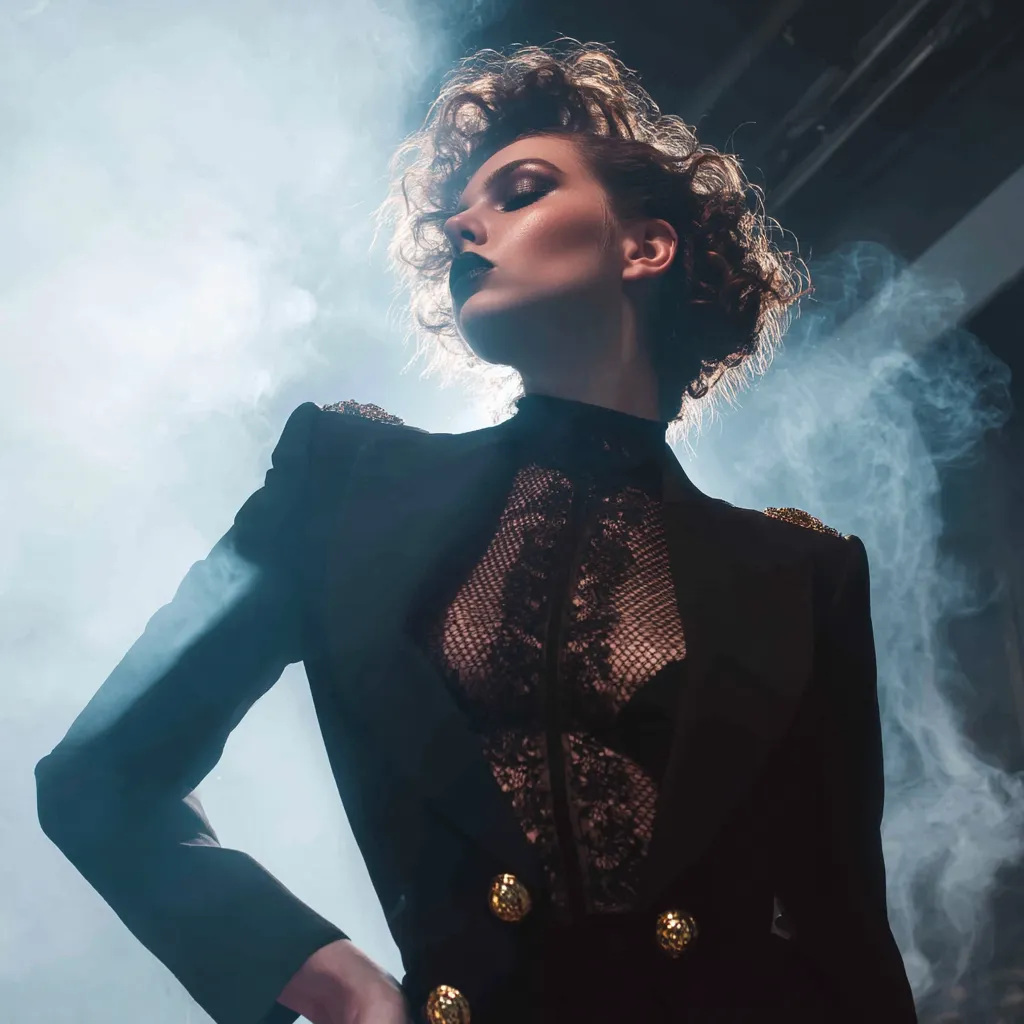 High contrast noir fashion magazine shoot