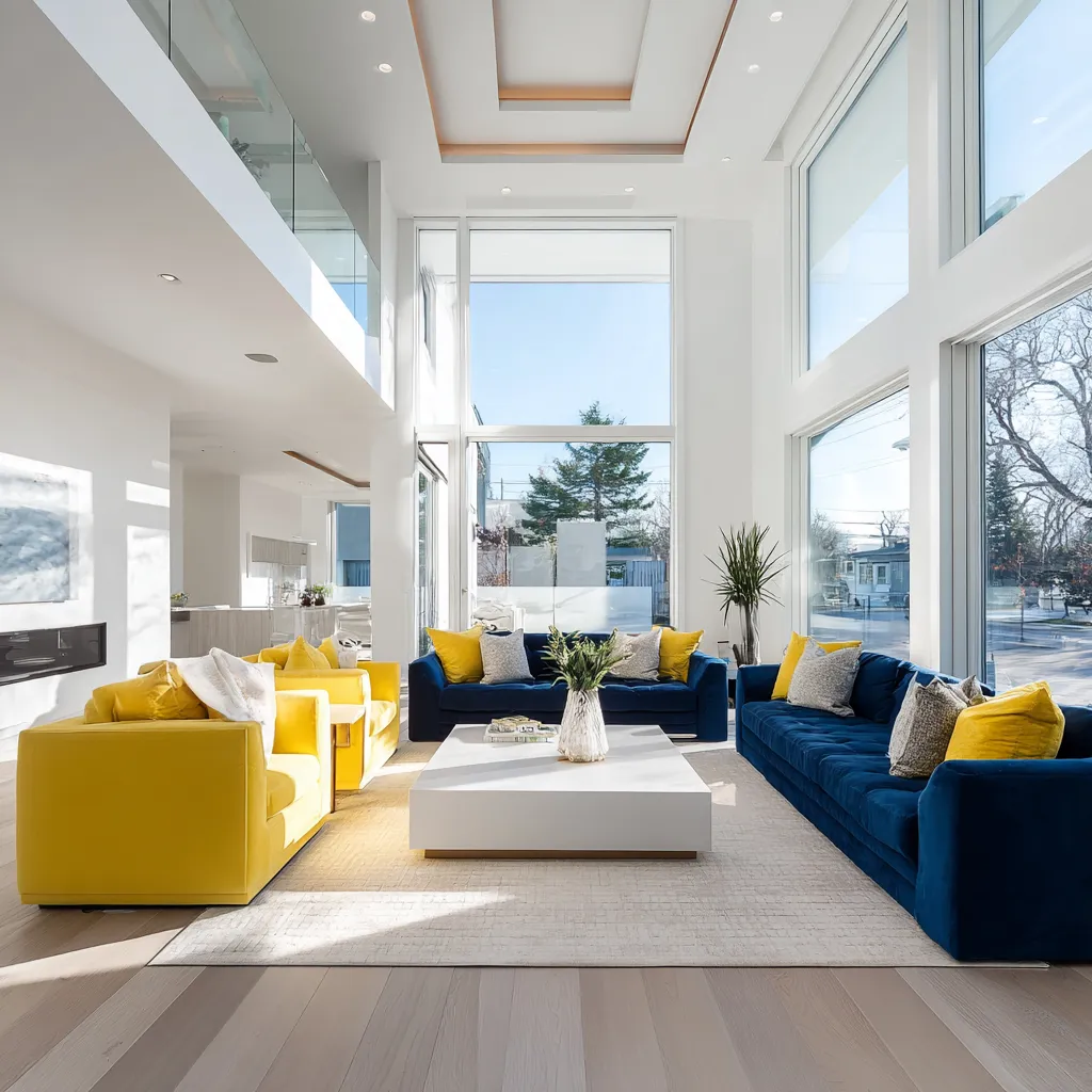 High contrast living room architecture