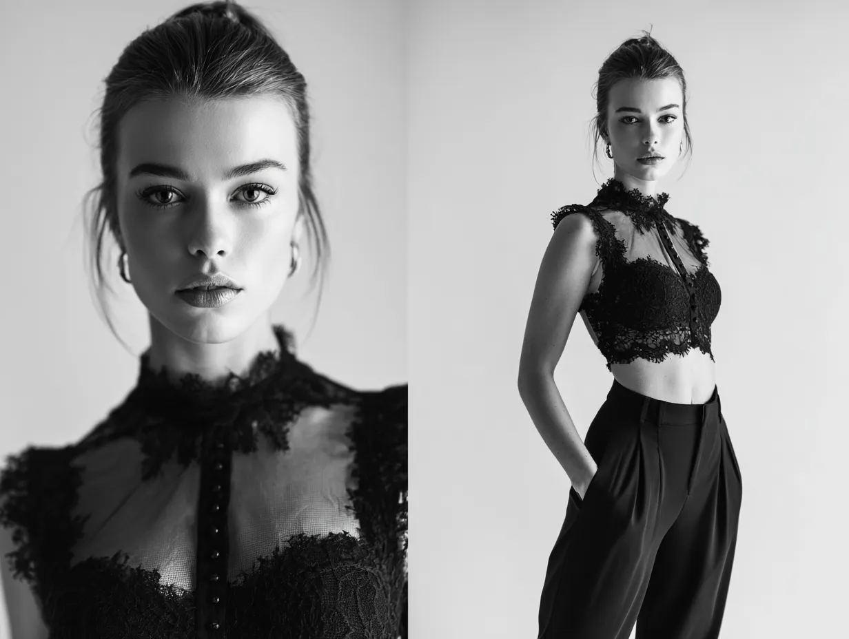 Fashion photoshoot highlighting strategic garment layering