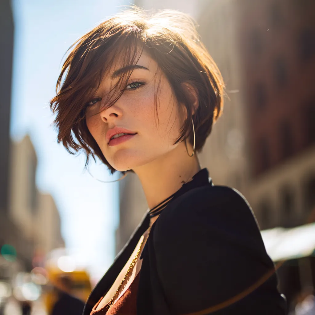 Styling a soft blunt bob for fine strands in bright sunlight