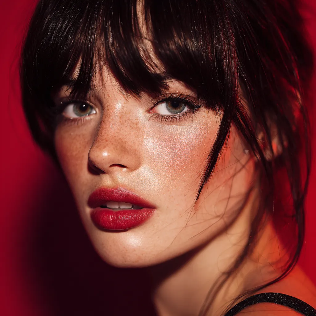 effortless Parisian bangs high contrast photography