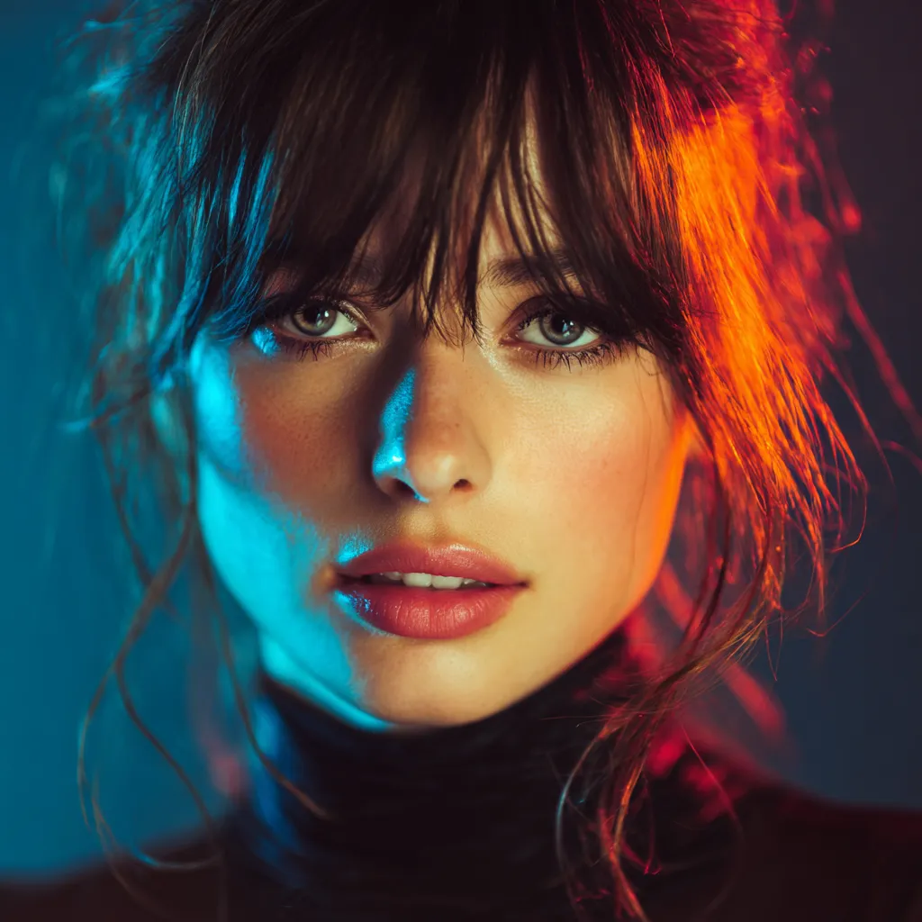 soft wispy Birkin bangs on beautiful model 