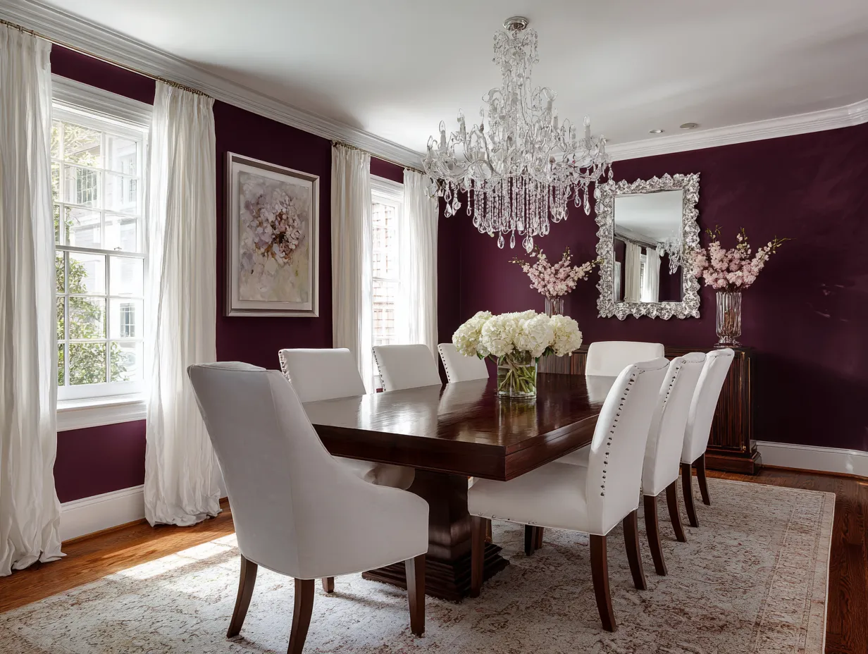 deep merlot dining walls