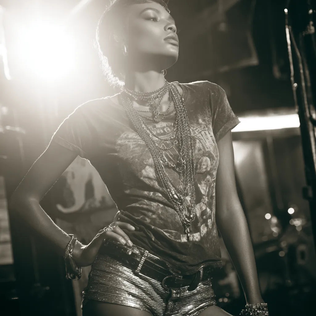 High contrast indie sleaze aesthetic photography