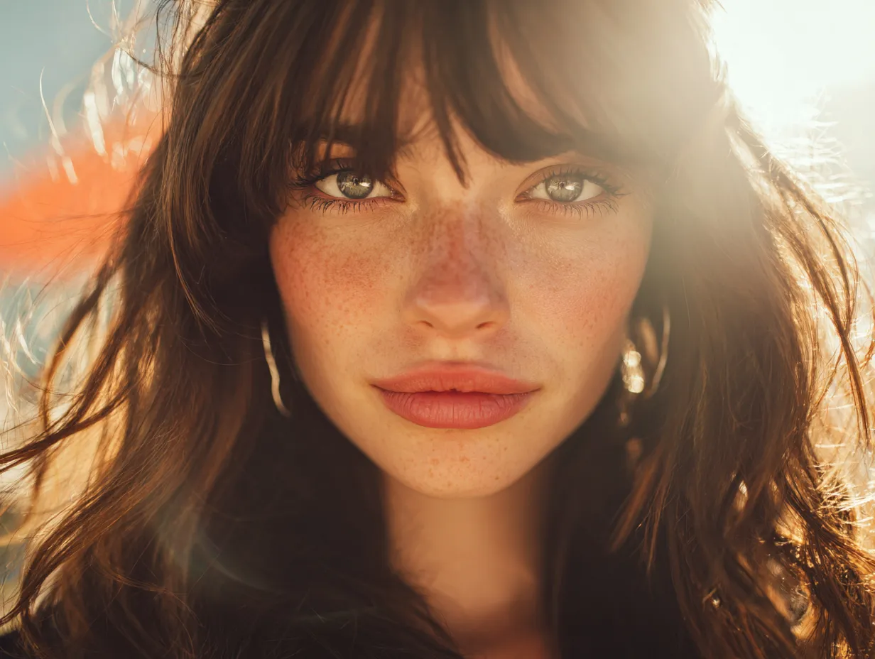 Bright portrait of a model with delicate bangs