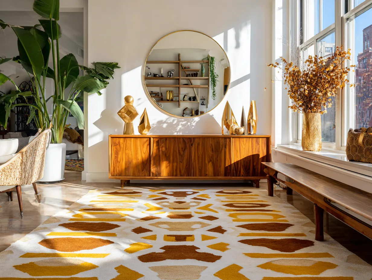 Mid century modern styling for an industrial loft