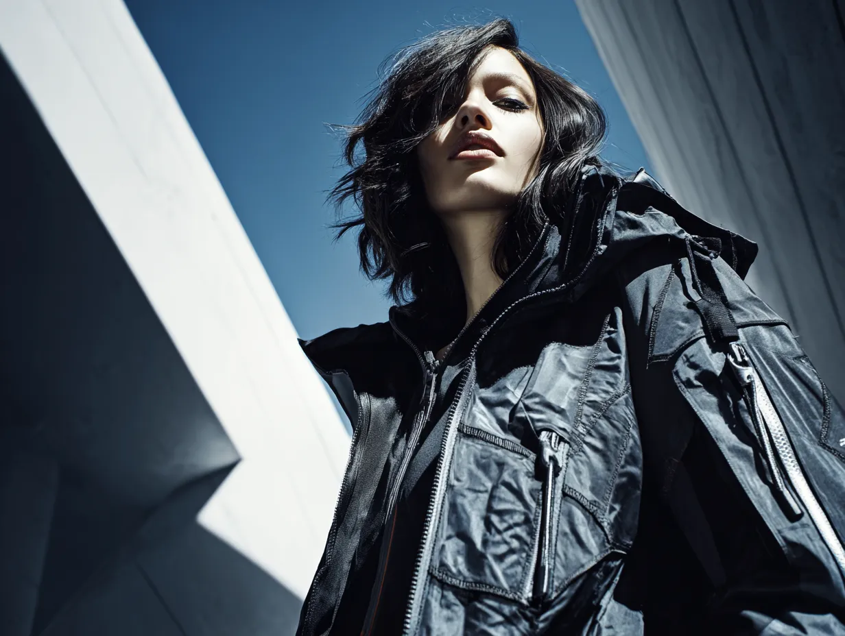 Stylish technical outerwear for high end spring fashion