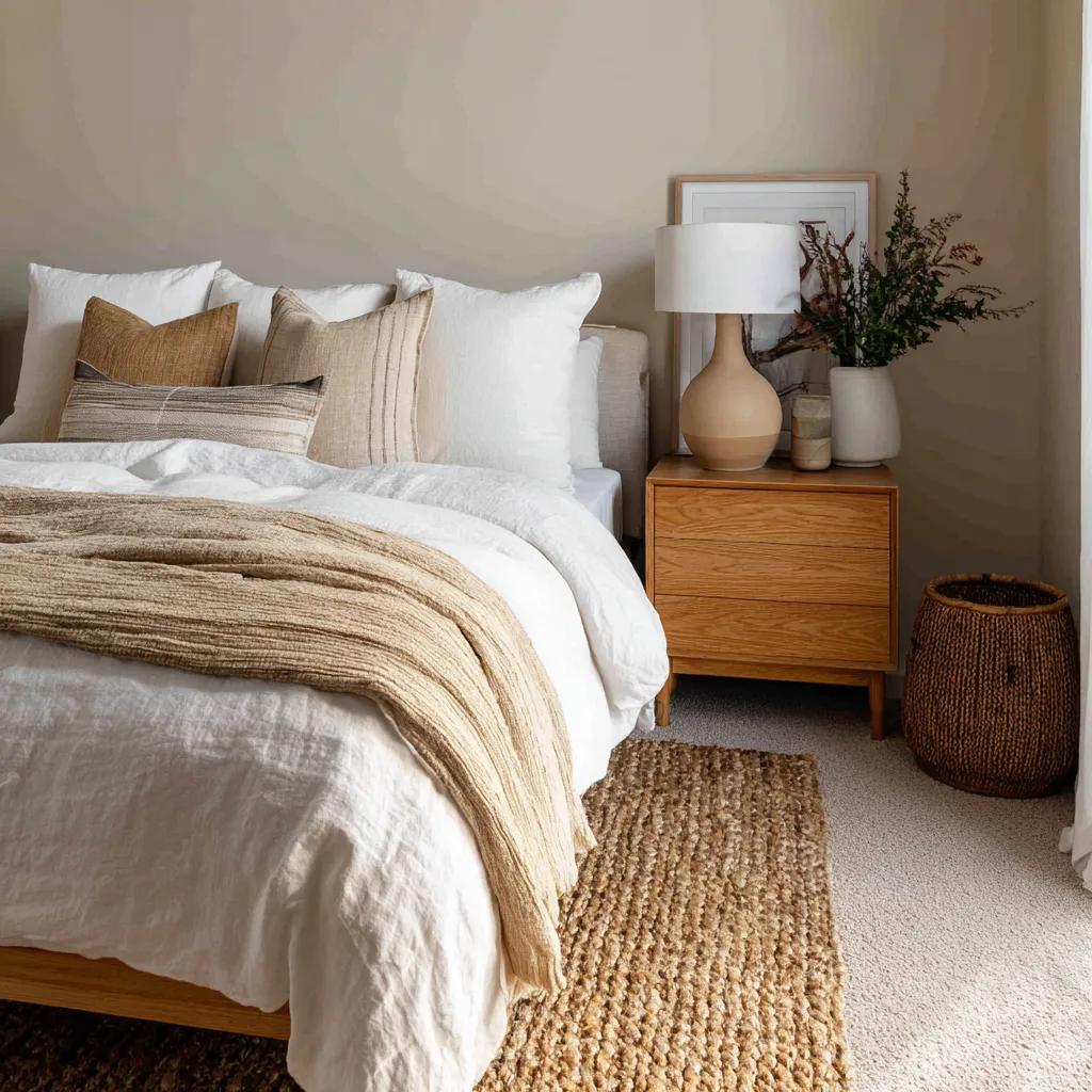 High contrast sleep space completely avoiding the all white look