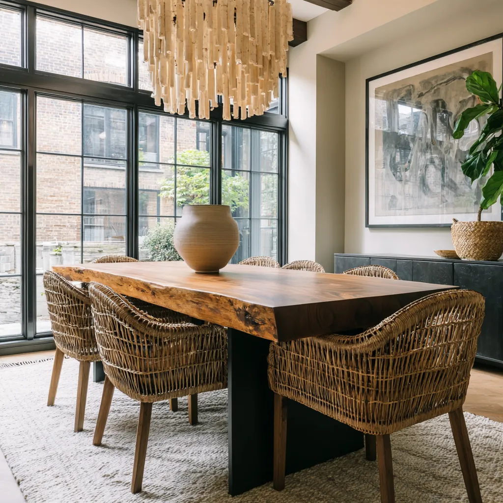 Natural aesthetic highlighting tactile interior design choices