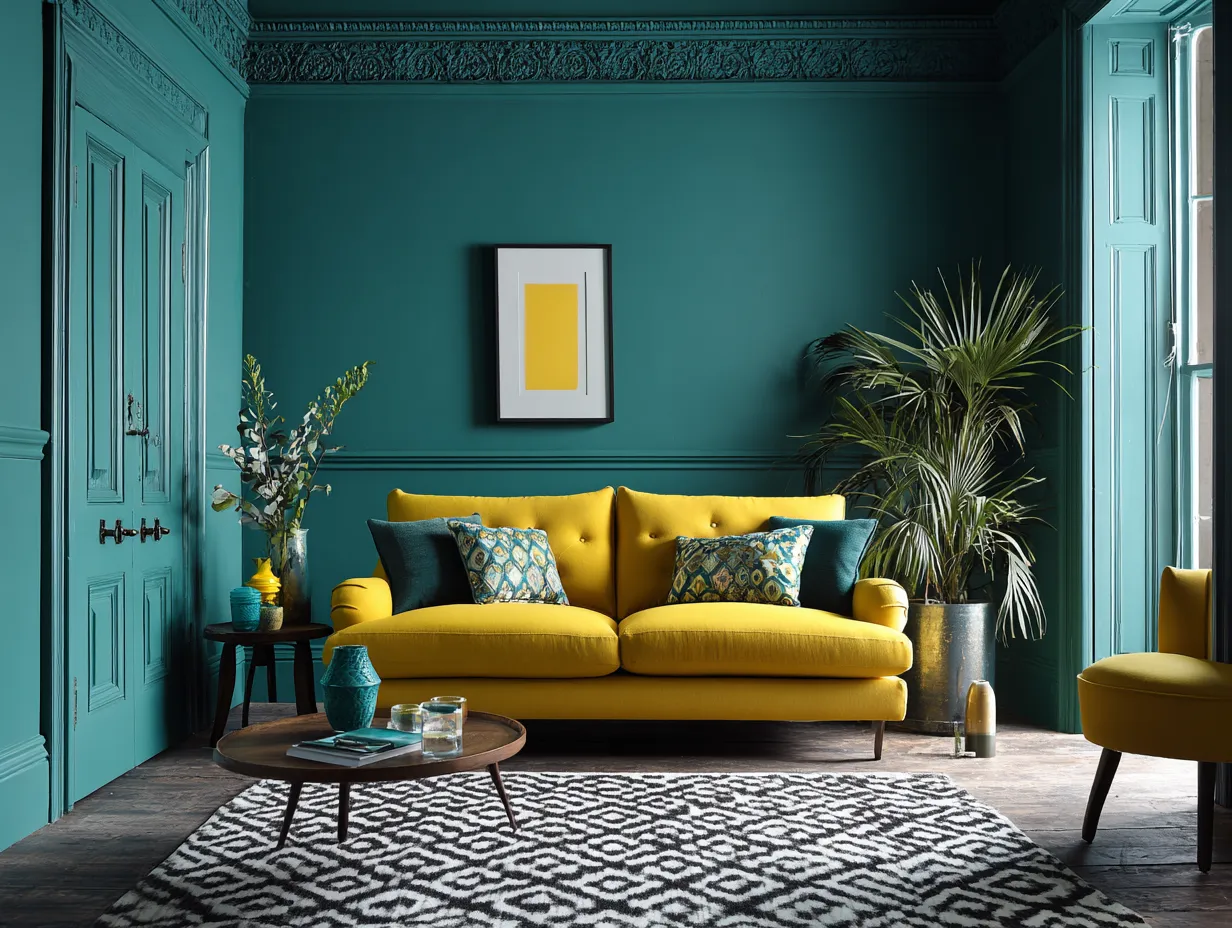 Incorporating deep blue green as a trending paint choice