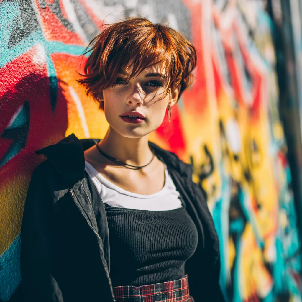 bold mullet pixie style