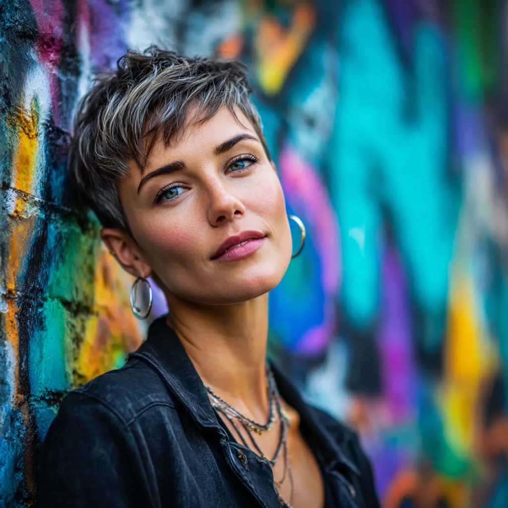 short mixie haircut texture