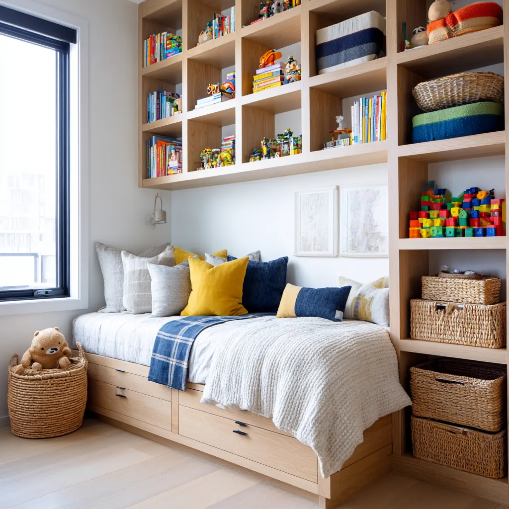 smart storage solutions in kids bedroom design