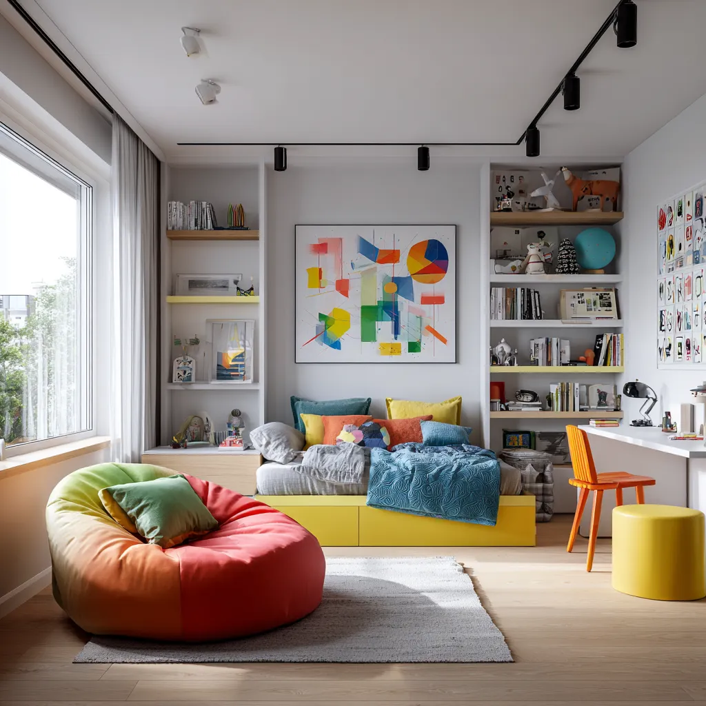 colorful modern kids bedroom design inspiration