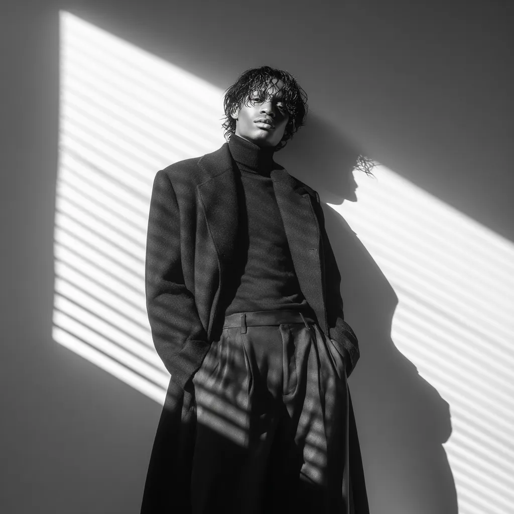 minimalist unisex capsule wardrobe with bold oversized coat