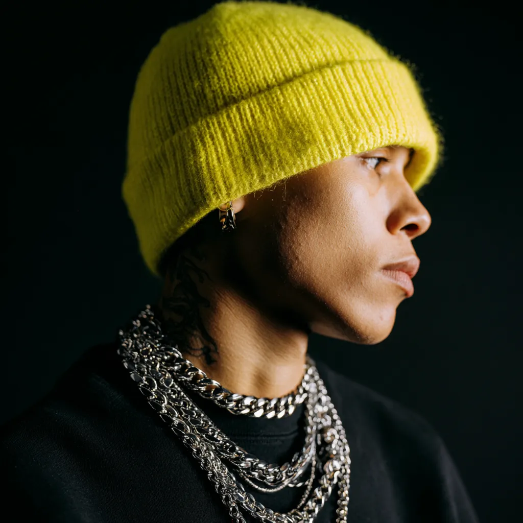 Bright headwear in urban fashion