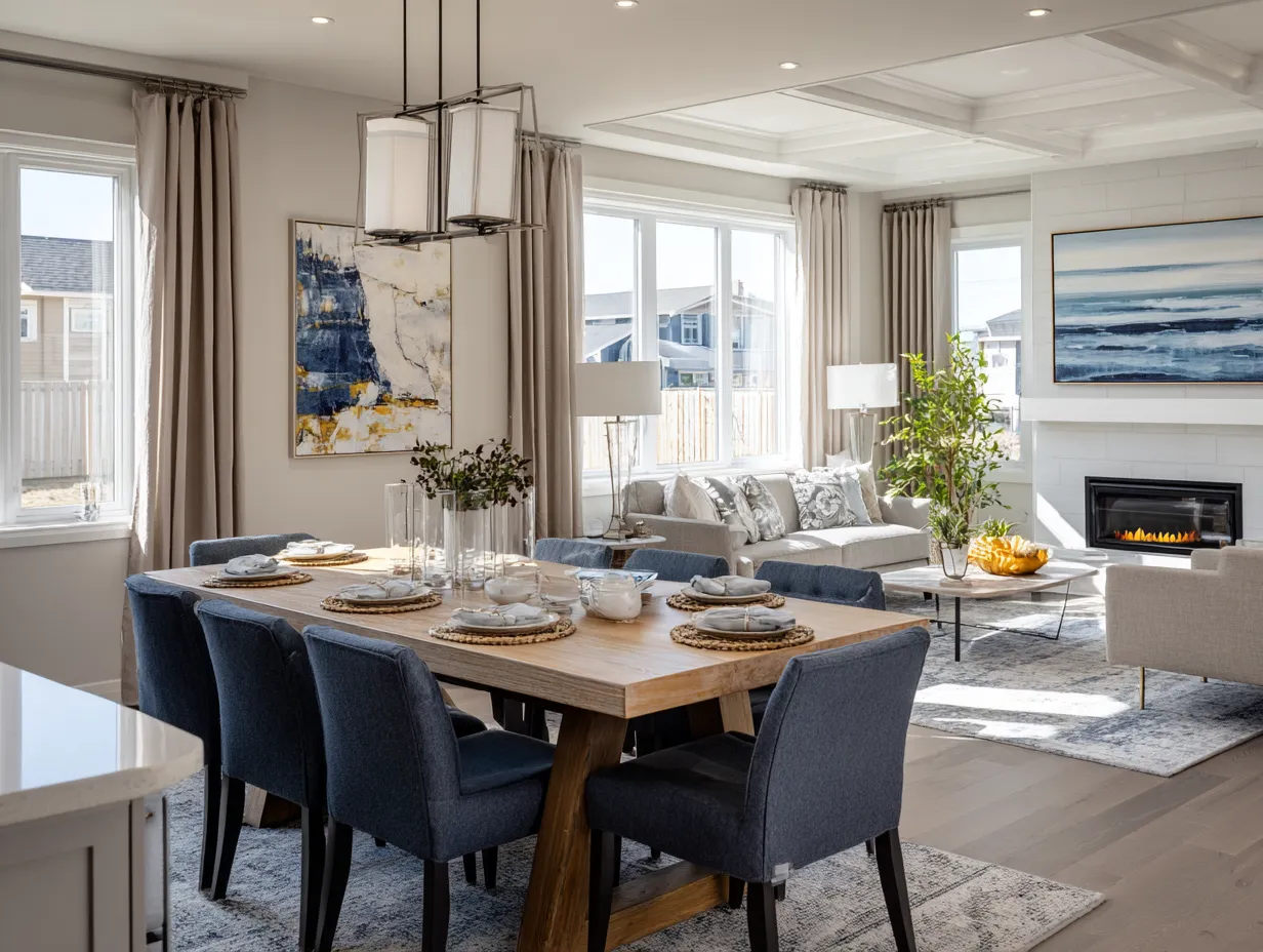 Combining smoky blue greys and warm taupe