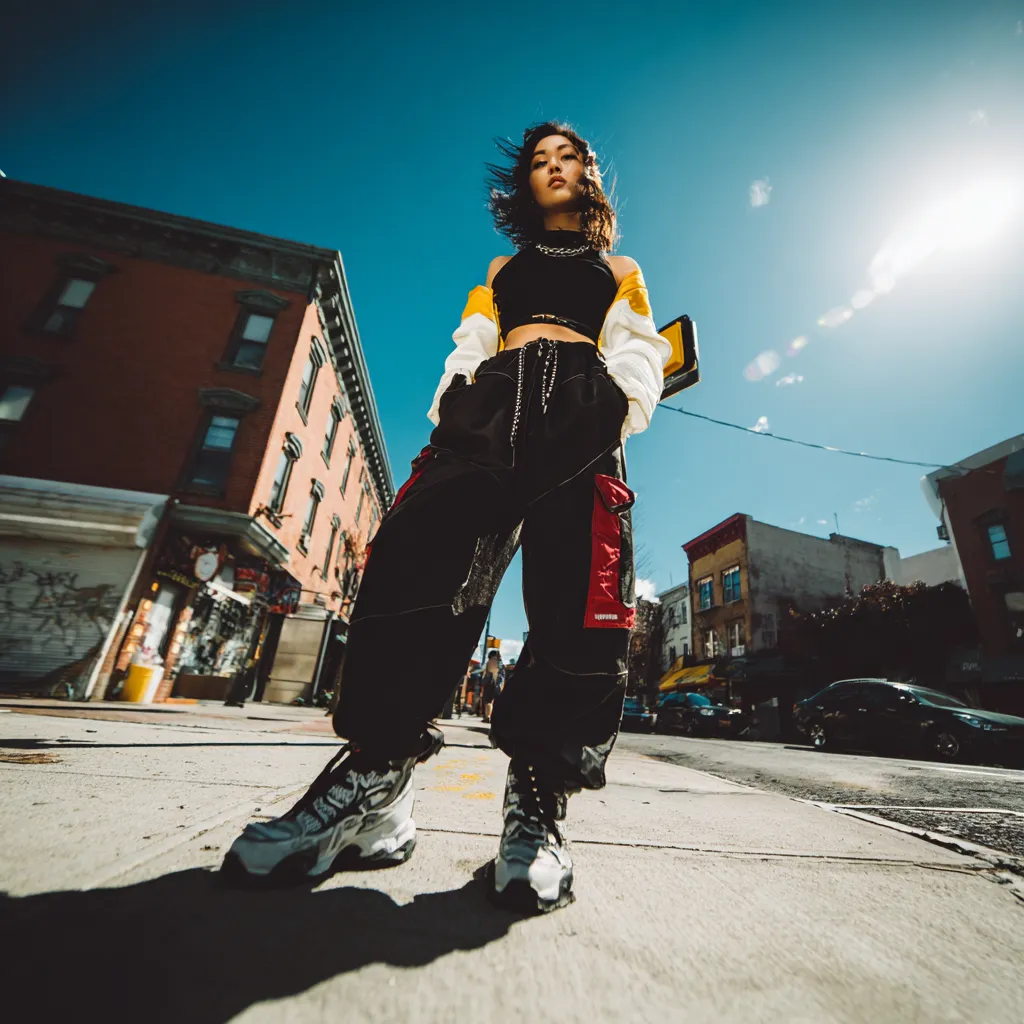 Busy woman wearing stylish comfortable city clothing