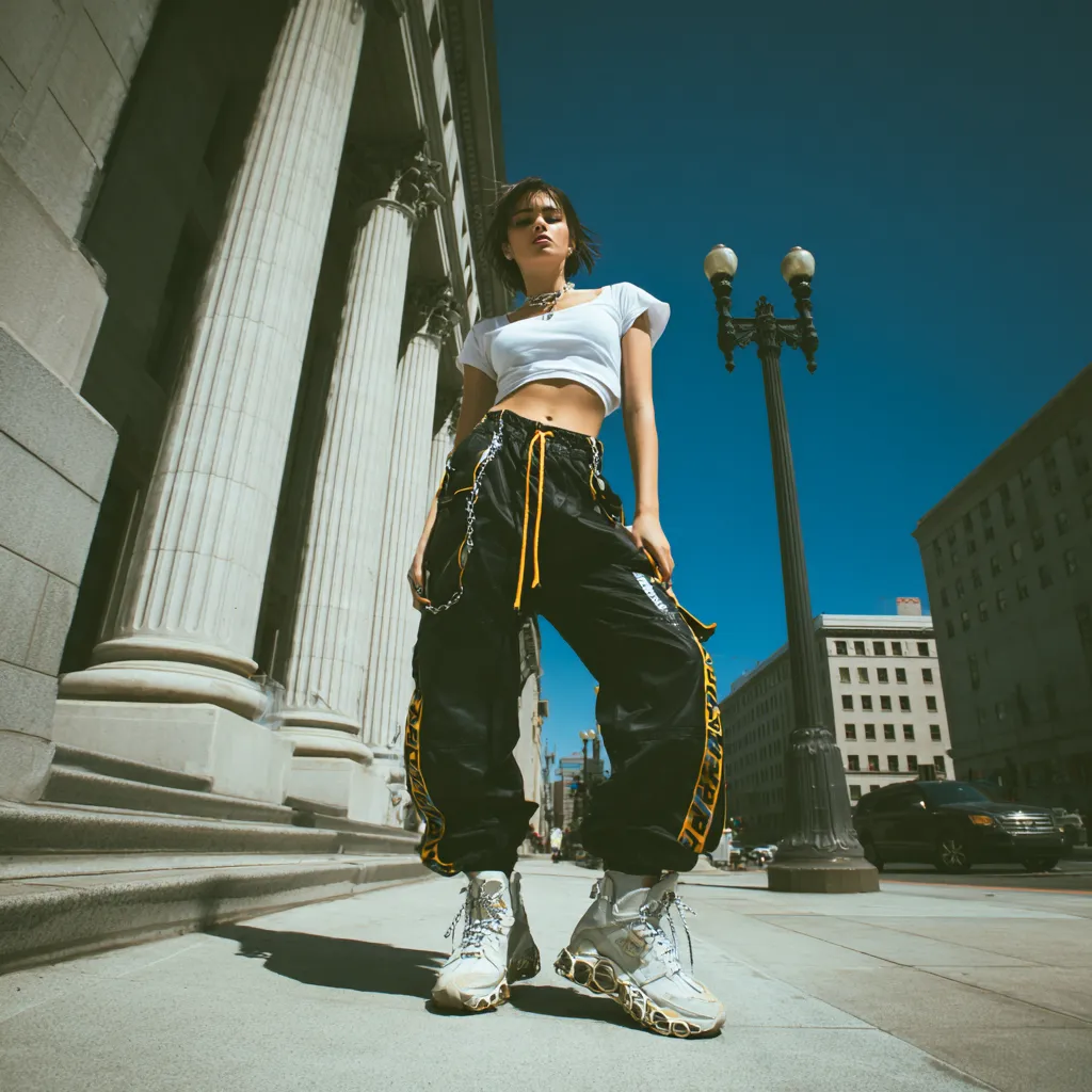 High contrast fashion photography of urban style