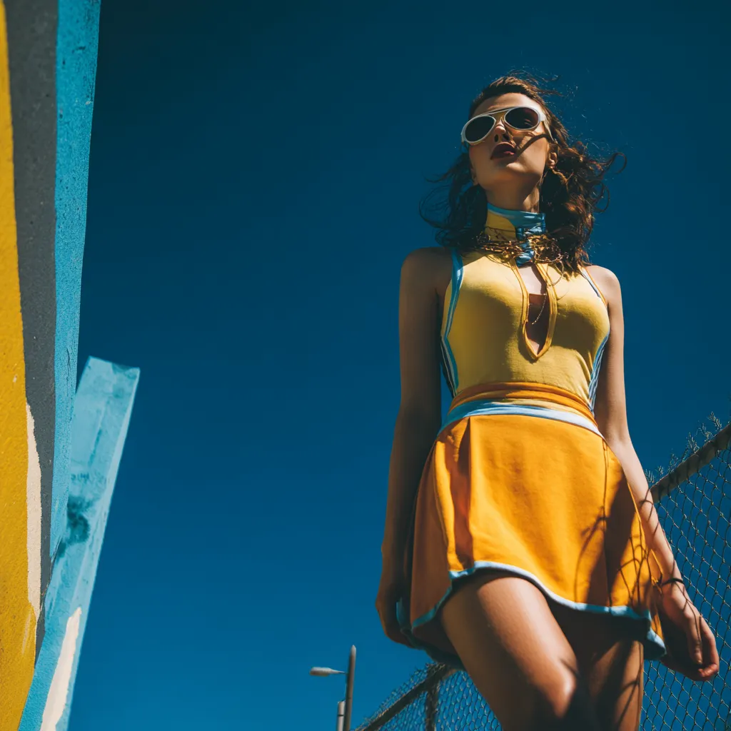 Sexy dynamic outfit for walking through the city