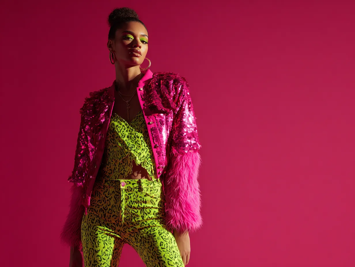 Maximalist style rules demonstrated by a standing model