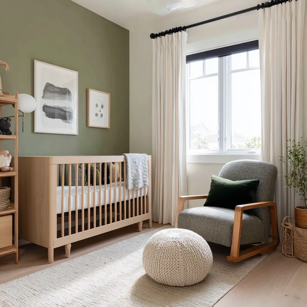 Warm neutral wooden furniture in a bright children space