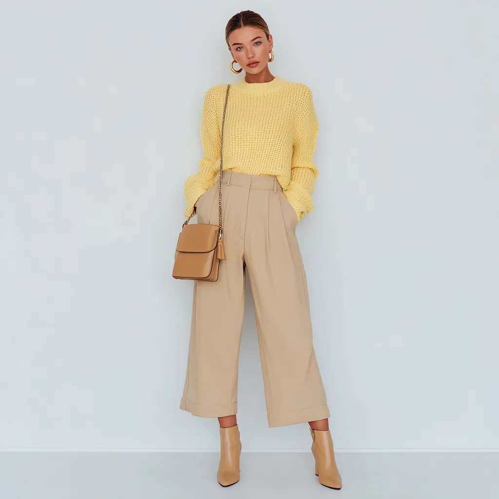 How to style yellow with neutrals in a tonal autumn outfit