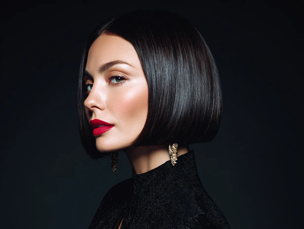 straight bob haircut framing jawline
