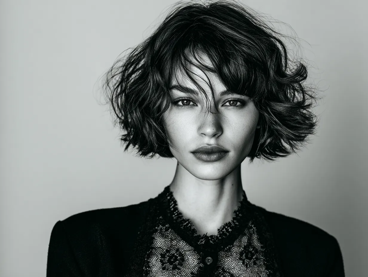 soft wavy modern bob haircut with natural volume
