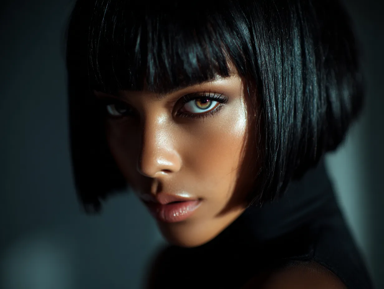 Elegant women's hairstyles showing soft curtain bangs