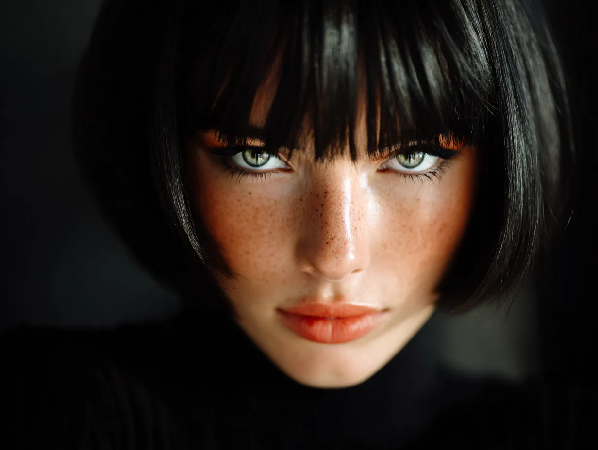 Chic minimalist hair featuring subtle front layers