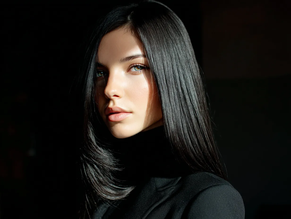 Chic minimalist hair with perfect shine and layered ends