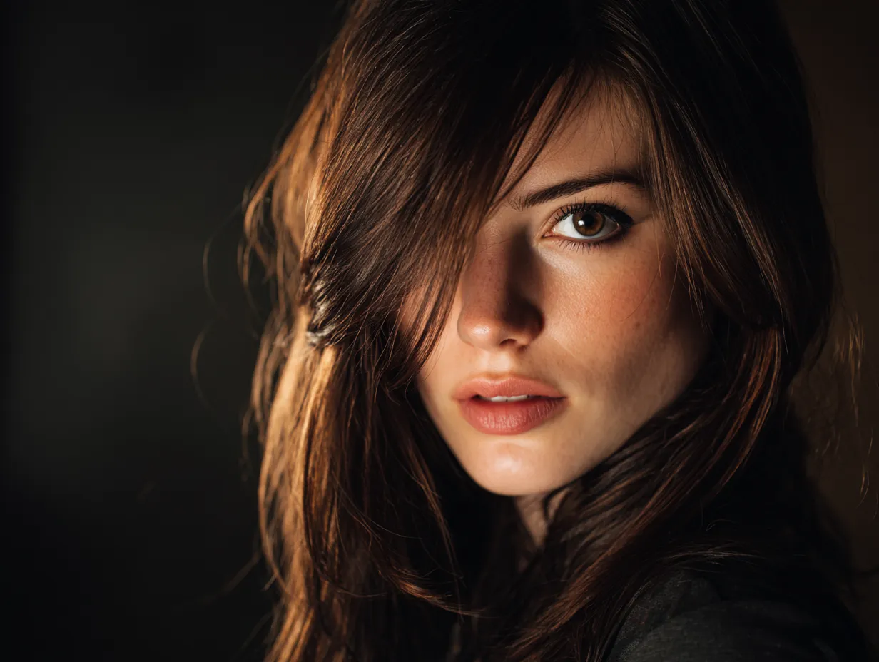 Elegant women's hairstyles showing soft movement