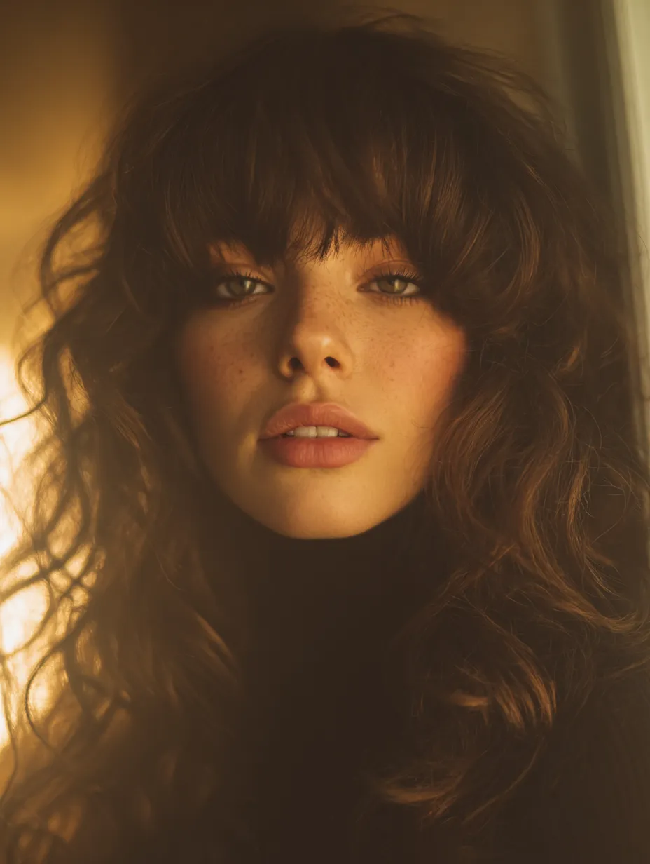 Thick wavy wolf cut hairstyle with product-enhanced texture and definition