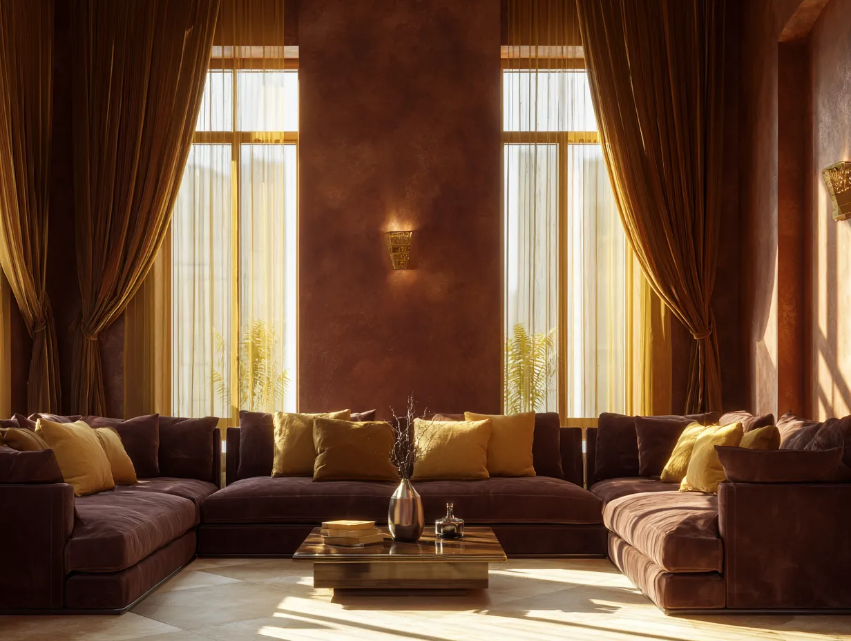 Warm caramel tone interior design inspiration