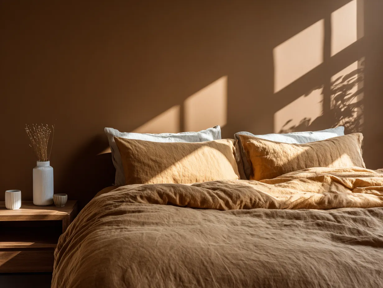 Earthy color palette bedroom makeover