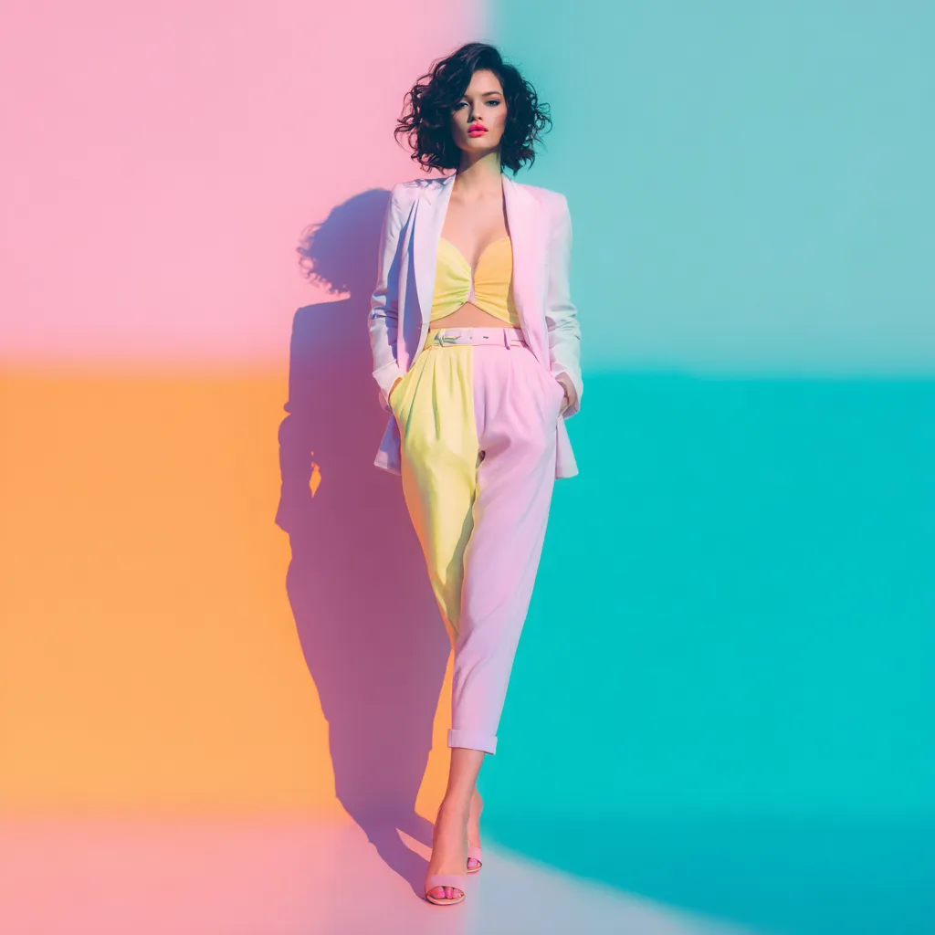 High contrast fashion shoot featuring seasonal outfit upgrades